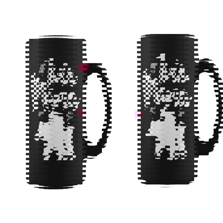 Oso Divertido Para El Día De La Madre Mamá Y Madre De Gemelos Taza de café