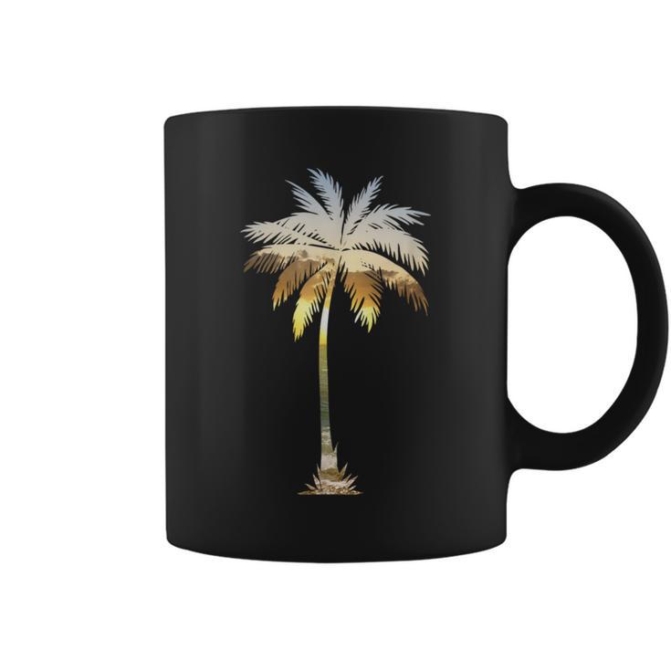 Palm Tree Silhouette Tropical California Beach I Live Life Coffee Mug