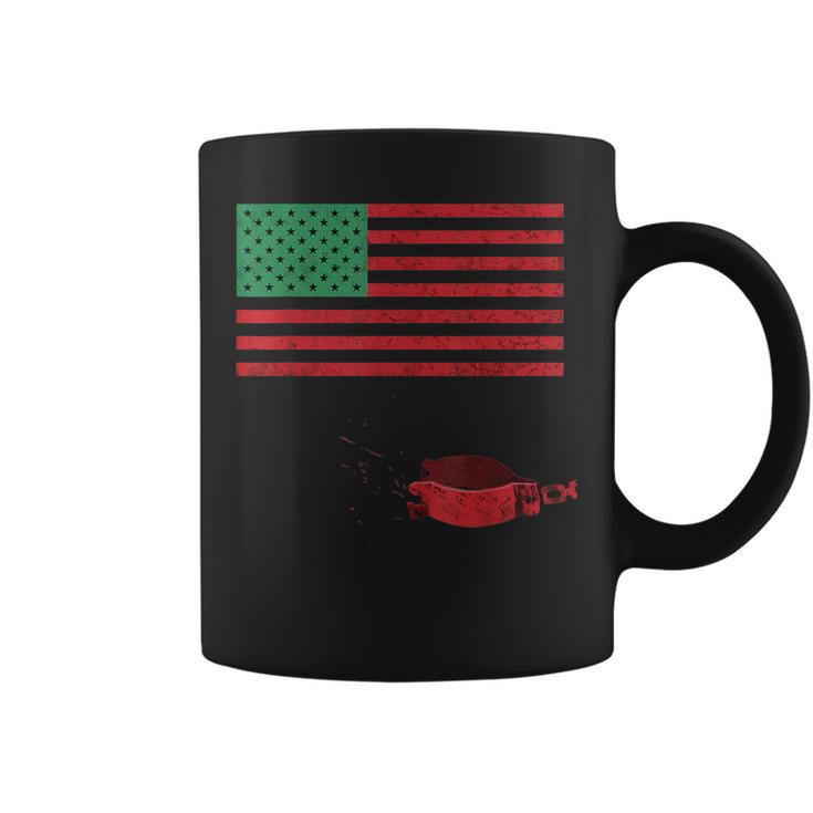 Pan-African Us American Flag Black Liberation Pride Coffee Mug