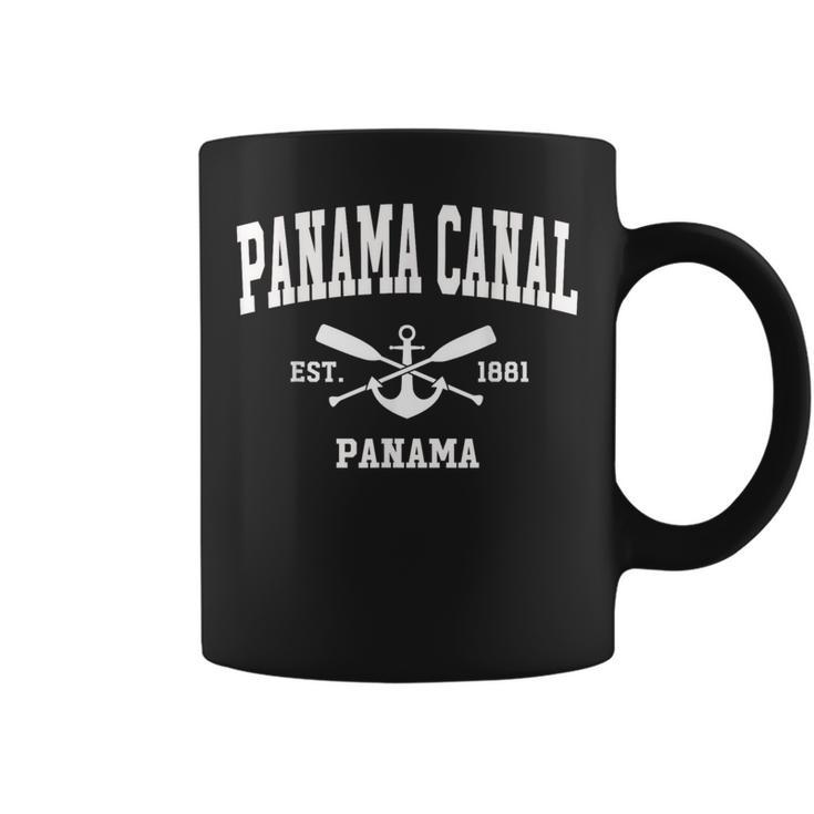 Panama Canal Vintage Crossed Oars & Boat Anchor Sports Coffee Mug