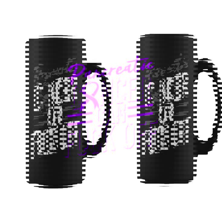 Pancreatic Cancer Fuck Off Purple Ribbon Support Coffee Mug