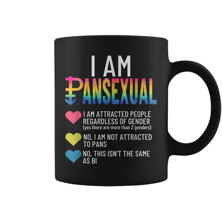 I Am Pansexual Lgbtqia Pride Rainbow Hearts Definition Short Sleeve Coffee Mug