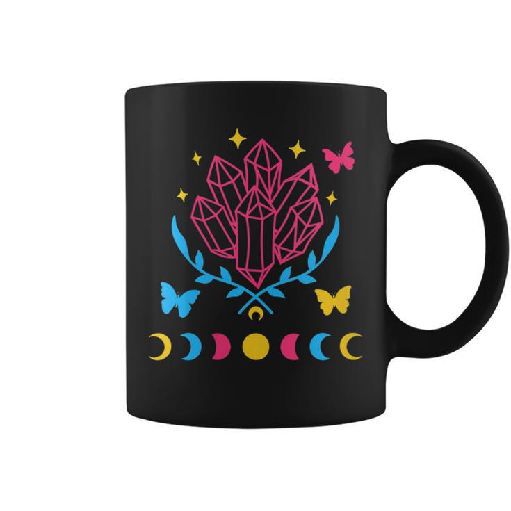 Pansexual Subtle Pan Pride Lgbtq Subtle Moon Phase Crystals Coffee Mug