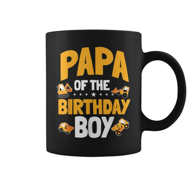 Papa Of The Birthday Boy Construction Worker Bday Party Coffee Mug