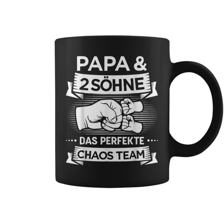 Papa Zwei Jungs Chaos Team Fürateron 2 Söhnenatertag Tassen