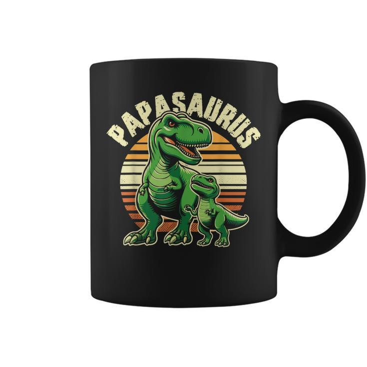 Papasaurus T Rex Dinosaur Papa Saurus Father's Day Retro Coffee Mug