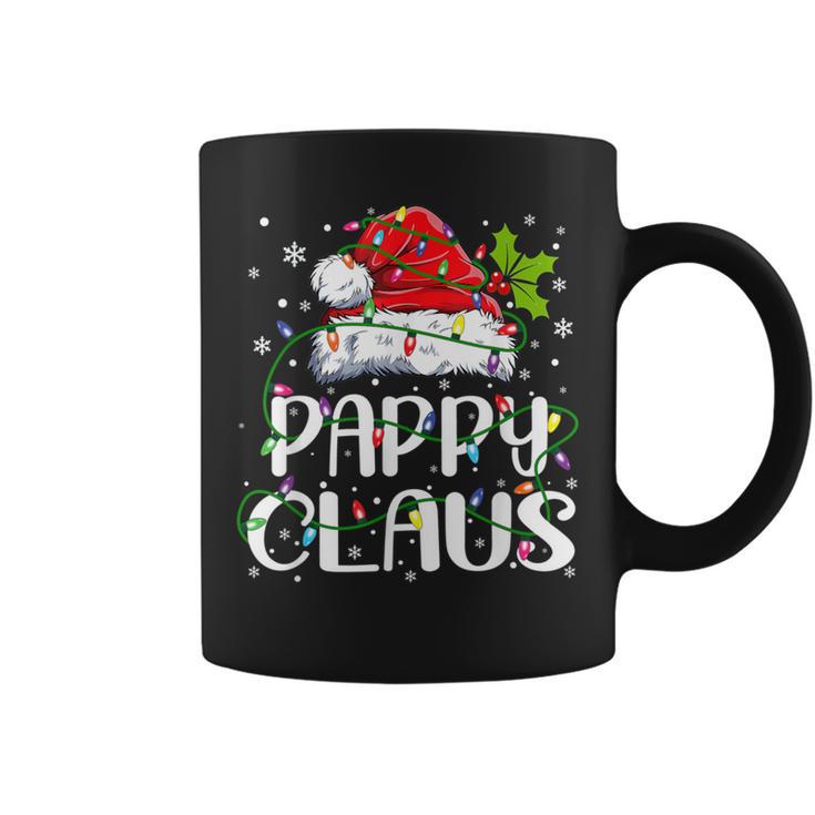 Pappy Claus Christmas Santa Hat Matching Family Xmas Lights Coffee Mug