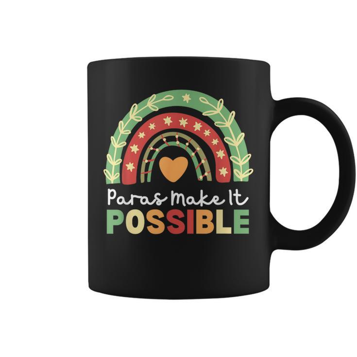 Paras Make It Possible Paraprofessional Rainbow Heart Cute Coffee Mug