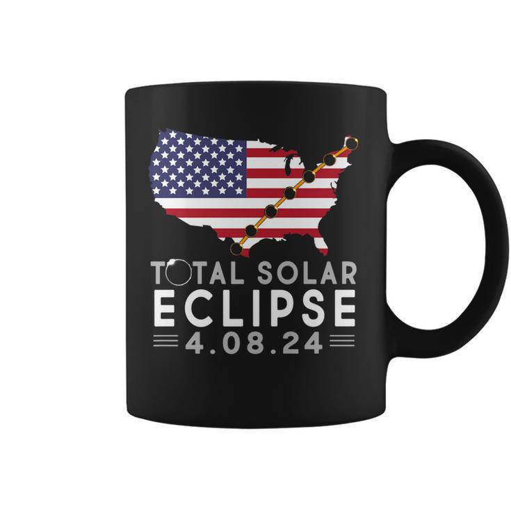 Path Of Totality America Eclipse Usa Map Total Solar 2024 Coffee Mug