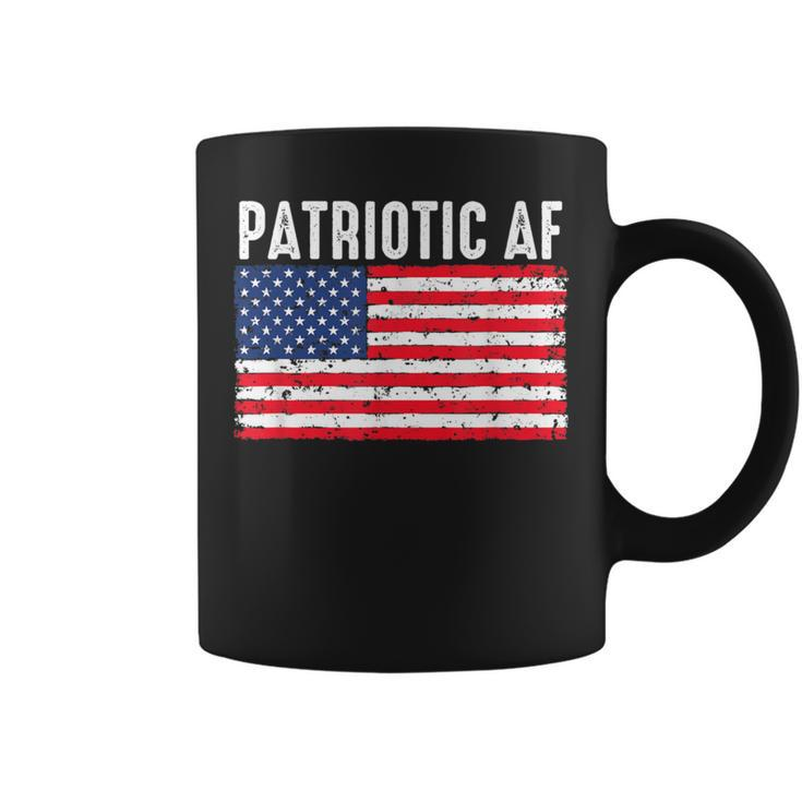 Patriotic Af American Flag Heart 4Th Of July Usa Pride Coffee Mug