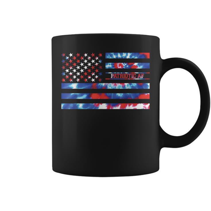 Patriotic Af Tie Dye Red White Blue Patriotic American Flag Coffee Mug