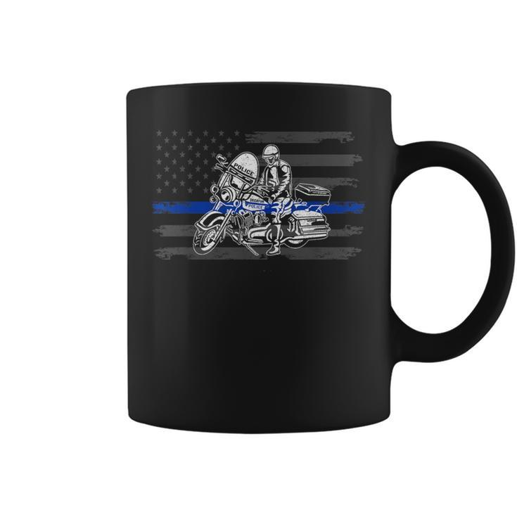 Patriotic Biker Cop American Officer Motorcycle Police Coffee Mug