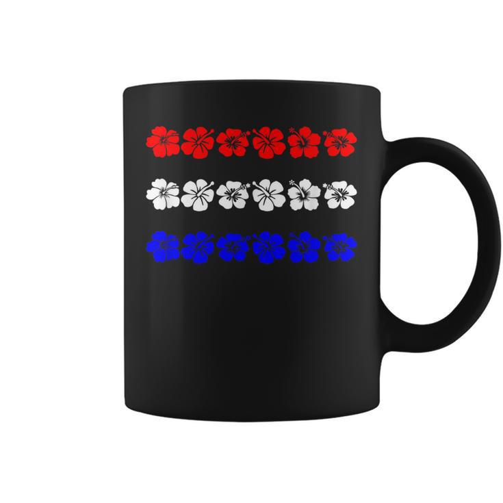 Patriotic Hawaiian Usa Red White Blue Aloha Bands Coffee Mug