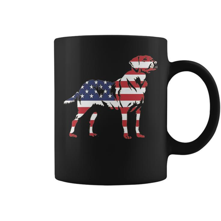 Patriotic Labrador Retriever Wearing Usa Flag 4Th July Coffee Mug