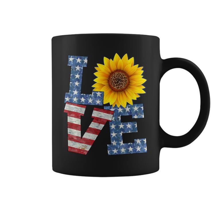 Patriotic Love With Sunflower Usa Coffee Mug