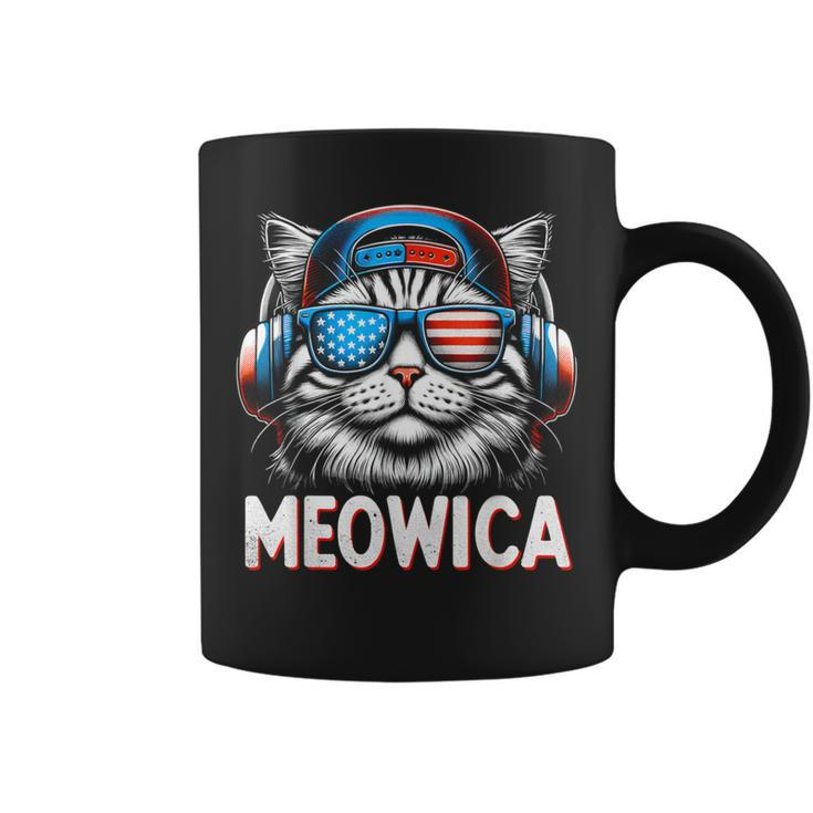 Patriotic Meowica 4Th Of July Cat American Flag Usa Kitty Coffee Mug