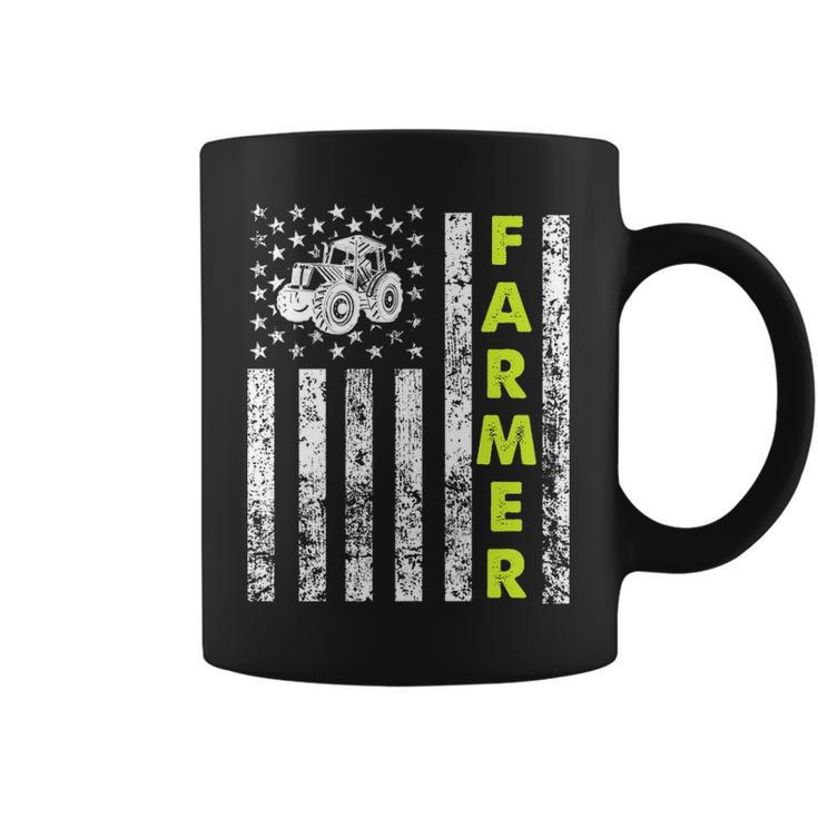 Patriotic Tractor Flag Farmer Coffee Mug