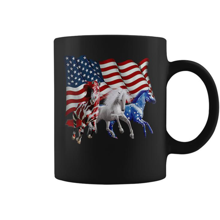 Patriotic Us Flag 4Th Of July Horse Lovers Coffee Mug
