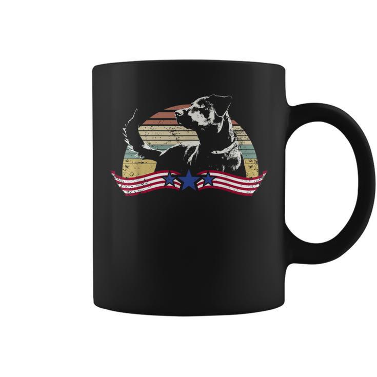 Patriotic Usa Flag Black Labrador For Lab Owners Coffee Mug