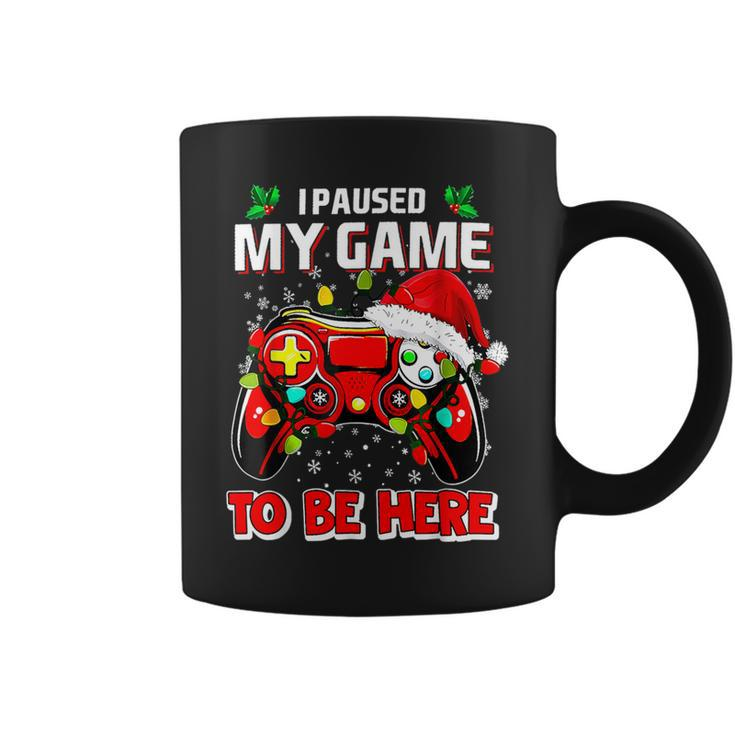 I Paused My Game To Be Here Ugly Sweater Christmas Men Coffee Mug