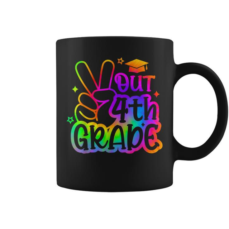 Peace Out 4Th Grade Tie Dye Last Day School 2024 Coffee Mug