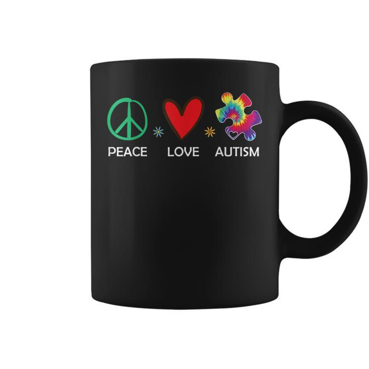 Peace Love Autism Beautiful Autism Awareness Mom Dad Coffee Mug
