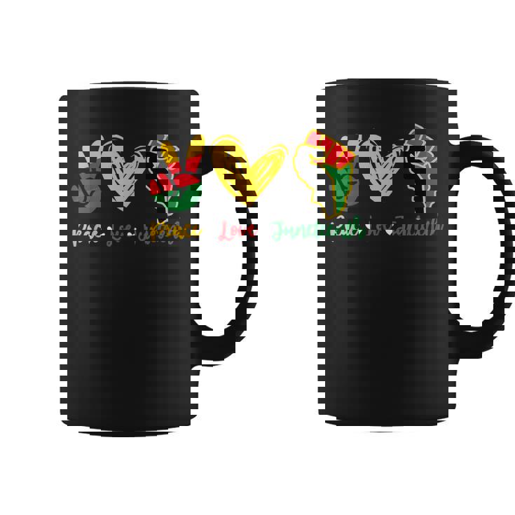 Peace Love Junenth Black Pride Freedom 4Th Of July Womens Coffee Mug
