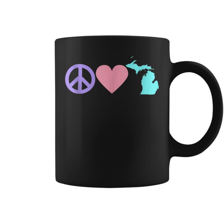 Peace Love Michigan Coffee Mug