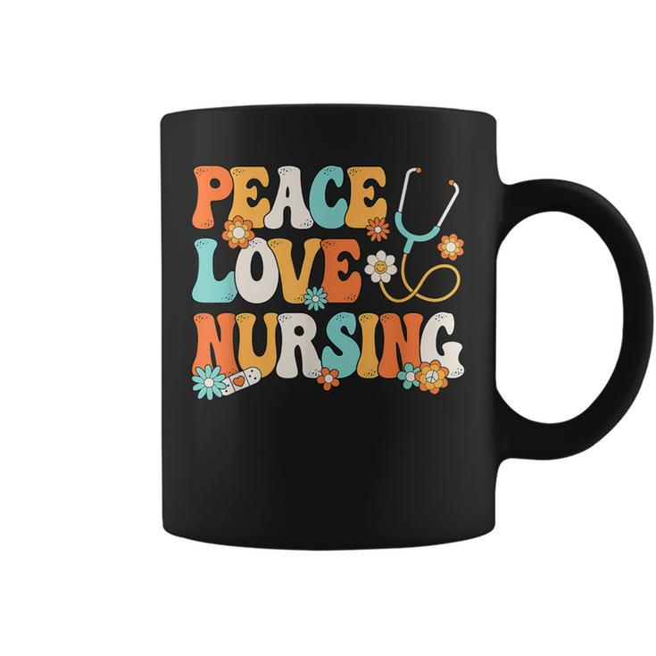 Peace Love Nursing Groovy Nurse Coffee Mug