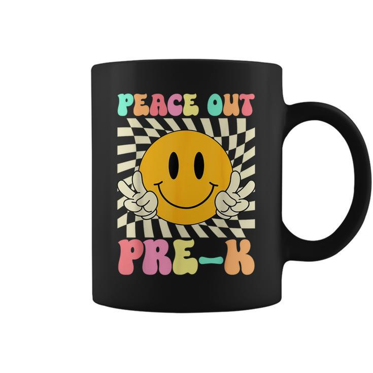 Peace Out Prek Retro Groovy Pre-K Graduation Class Of 2024 Coffee Mug