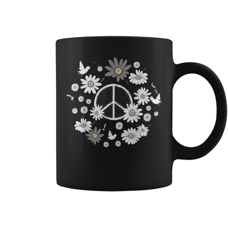 Peace Sign Love 60S 70S Daisy Flower Hippie Costume Coffee Mug