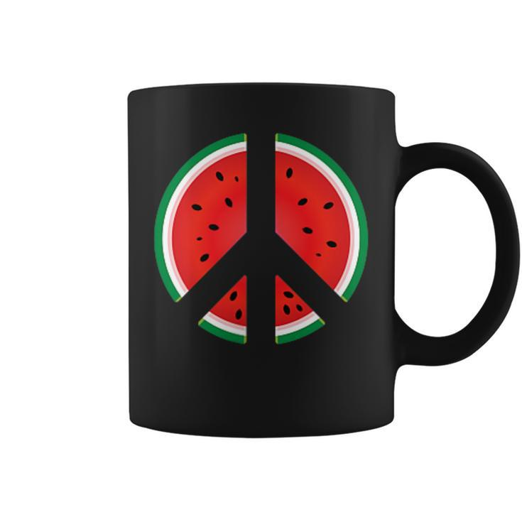 Peace Sign Watermelon Fruit Graphic Coffee Mug