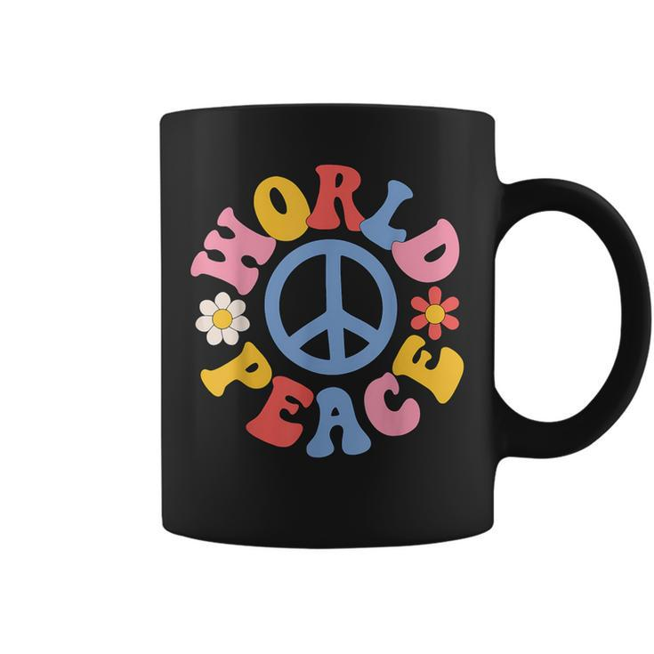 Peace Sign World 60'S Retro Groovy 70S Hippie Womens Coffee Mug