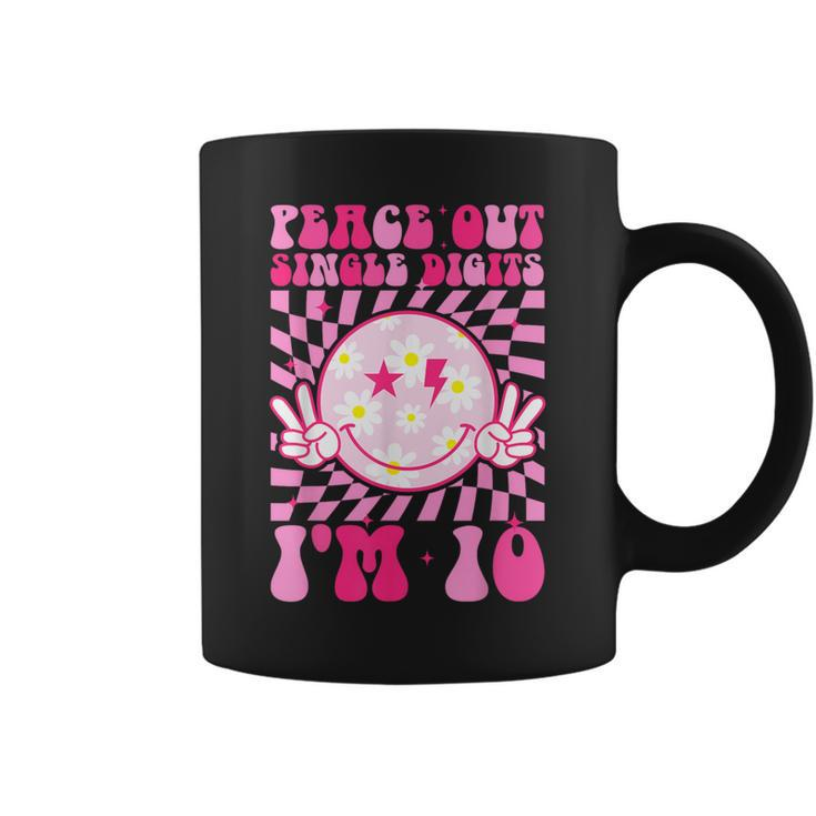 Peace Single Digits I'm 10 Smile Face For Birthday Girls Coffee Mug