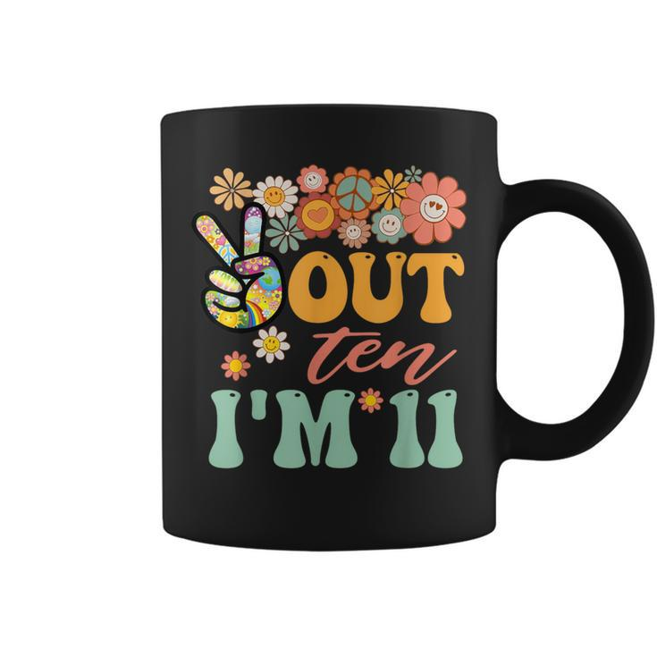 Peace Out Ten I'm 11 Groovy 11Th Happy Birthday Boy Girl Coffee Mug