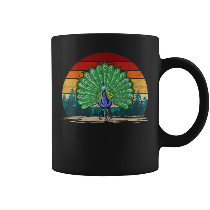 Peacock Bird Vintage Style Distressed Retro Peacock Coffee Mug