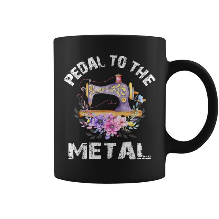 Pedal To The Metal Sewing Machine Quilter Quilting Flowers Coffee Mug