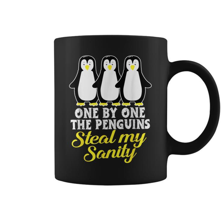 Penguin One By One The Penguins Steal My Sanity Coffee Mug