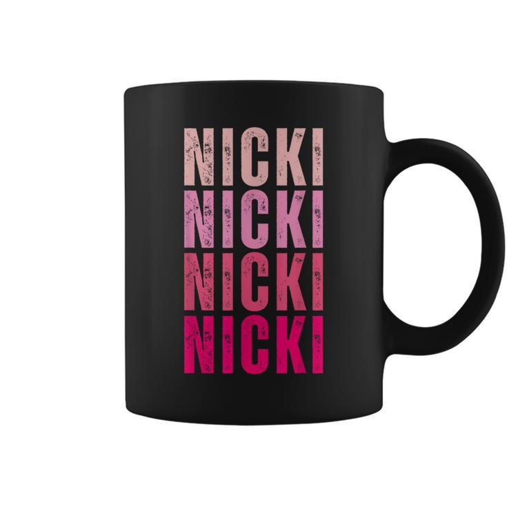 Personalized Name Nicki I Love Nicki Vintage Coffee Mug