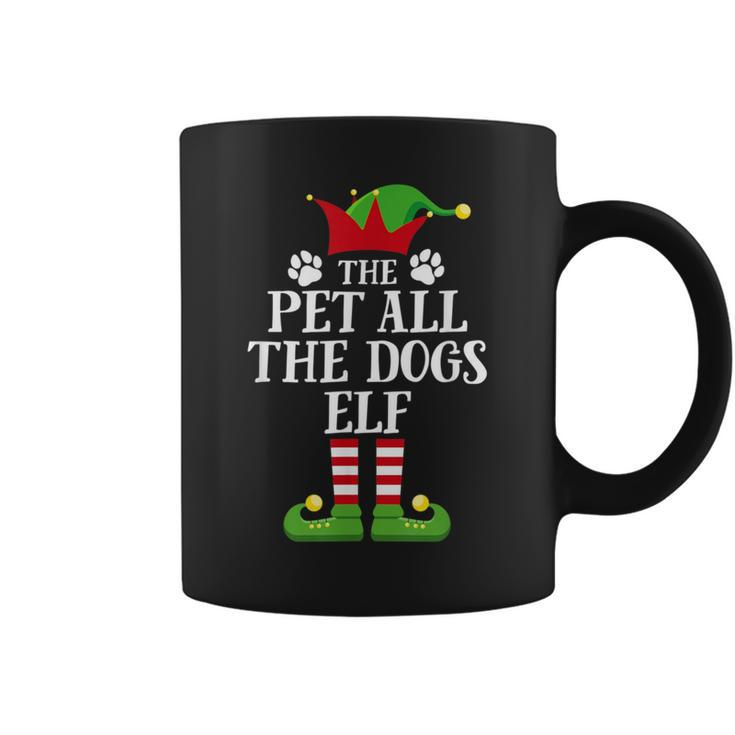 Pet All The Dogs Elf Family Matching Christmas Elf Pajama Coffee Mug