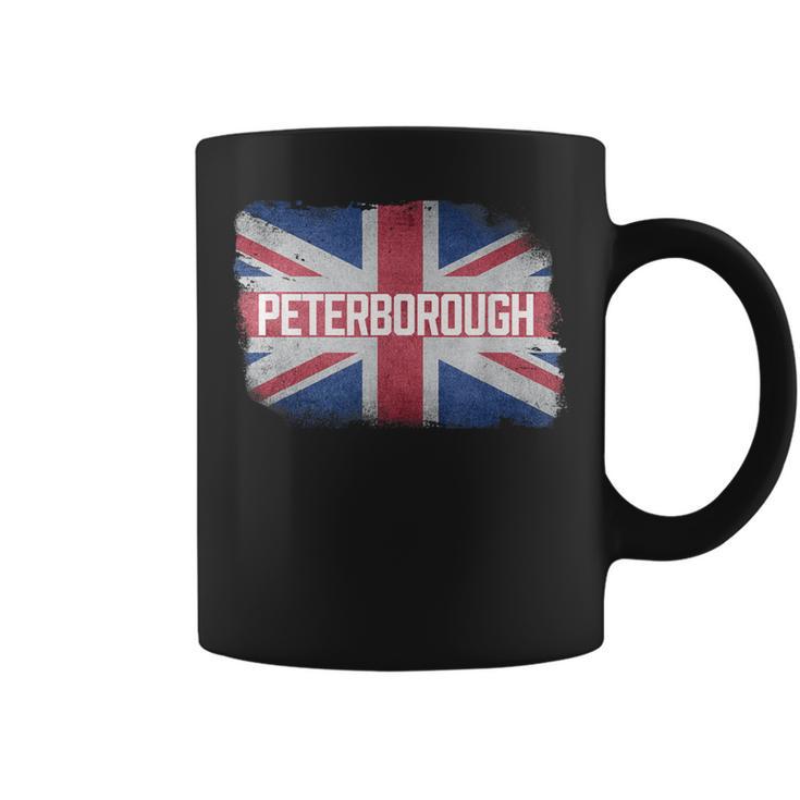 Peterborough United Kingdom British Flag Vintage Souvenir Coffee Mug