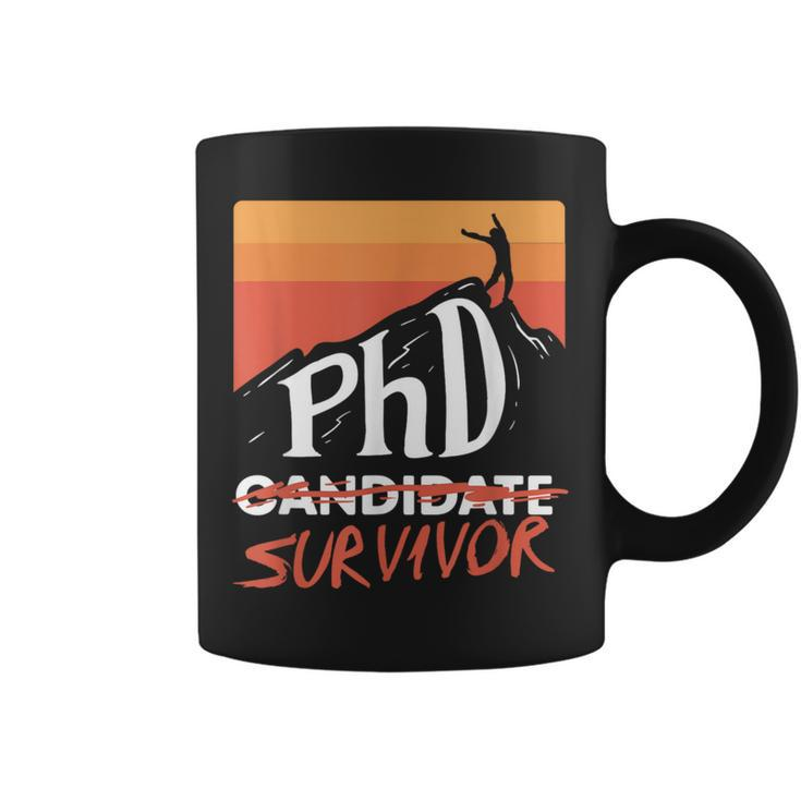 Phd Candidate Survivor Vintage Phd Graduation Coffee Mug