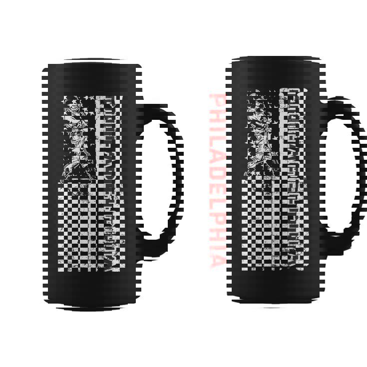 Philadelphia Baseball American Flag Vintage Baseball Fans Coffee Mug