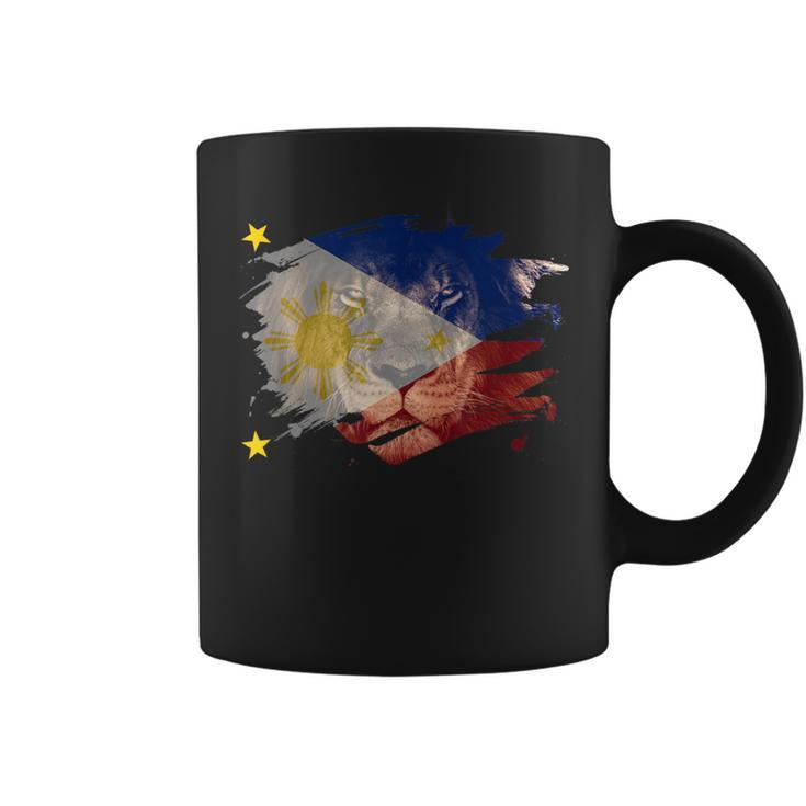 Philippines Flag & African Lion Filipino Pride Coffee Mug