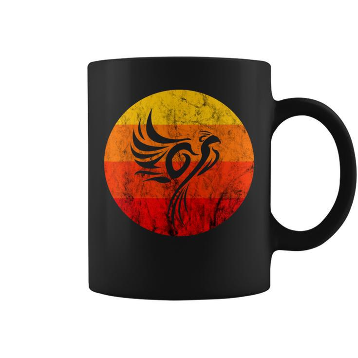 Phoenix Rising Fire Rebirth Fire Bird Vintage Retro Sunset Coffee Mug
