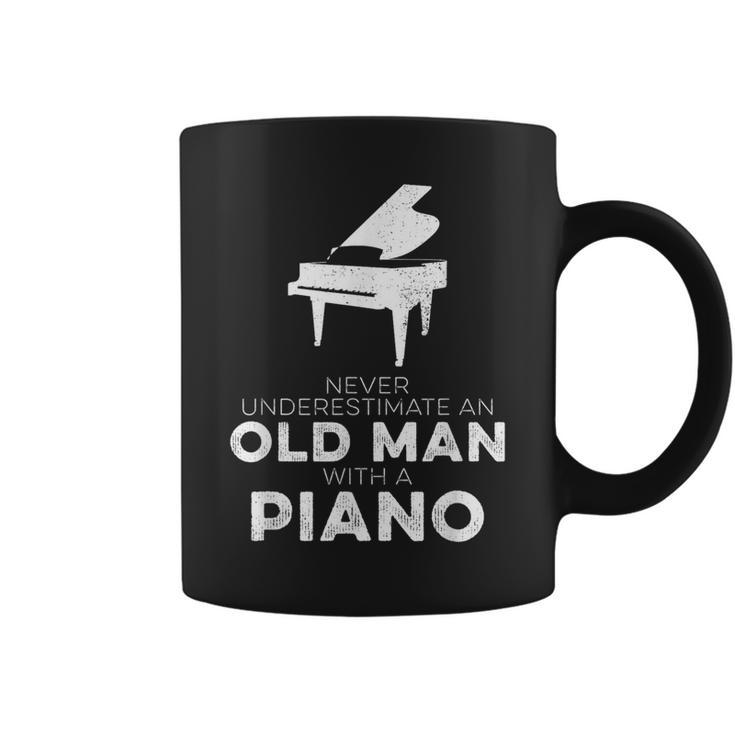 Pianist Never Underestimate An Old Man With A Piano Humor Coffee Mug