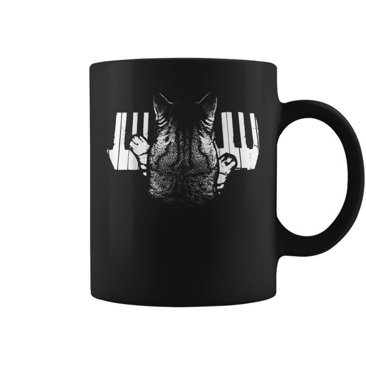 Piano Playing Cat Cat Lovers Music Coffee Mug