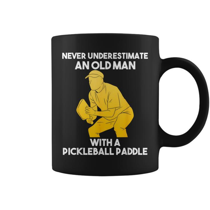 Pickleball Never Underestimate Old Man Grandpa Grandfather Coffee Mug