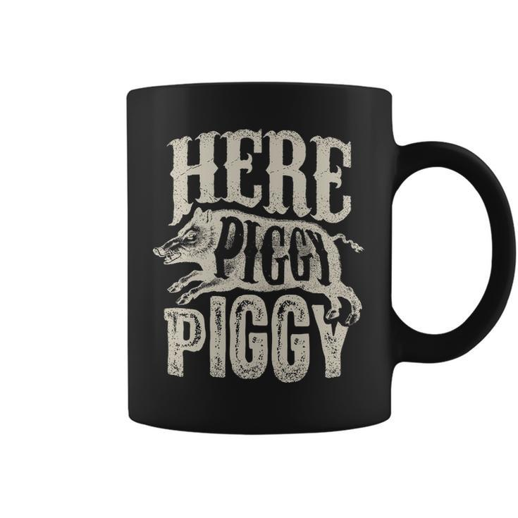 Here Piggy Piggy Boar Hunting Vintage Pig Hog Hunter Coffee Mug