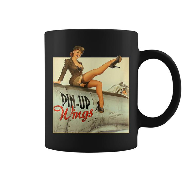 Pin Up Girl Wings Vintage Poster Ww2 Coffee Mug